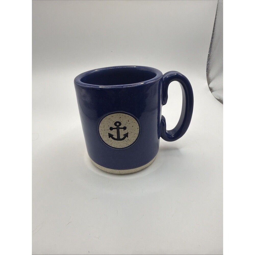 Danforth Pewter Classic Farmhouse Mug / Blue With Anchor